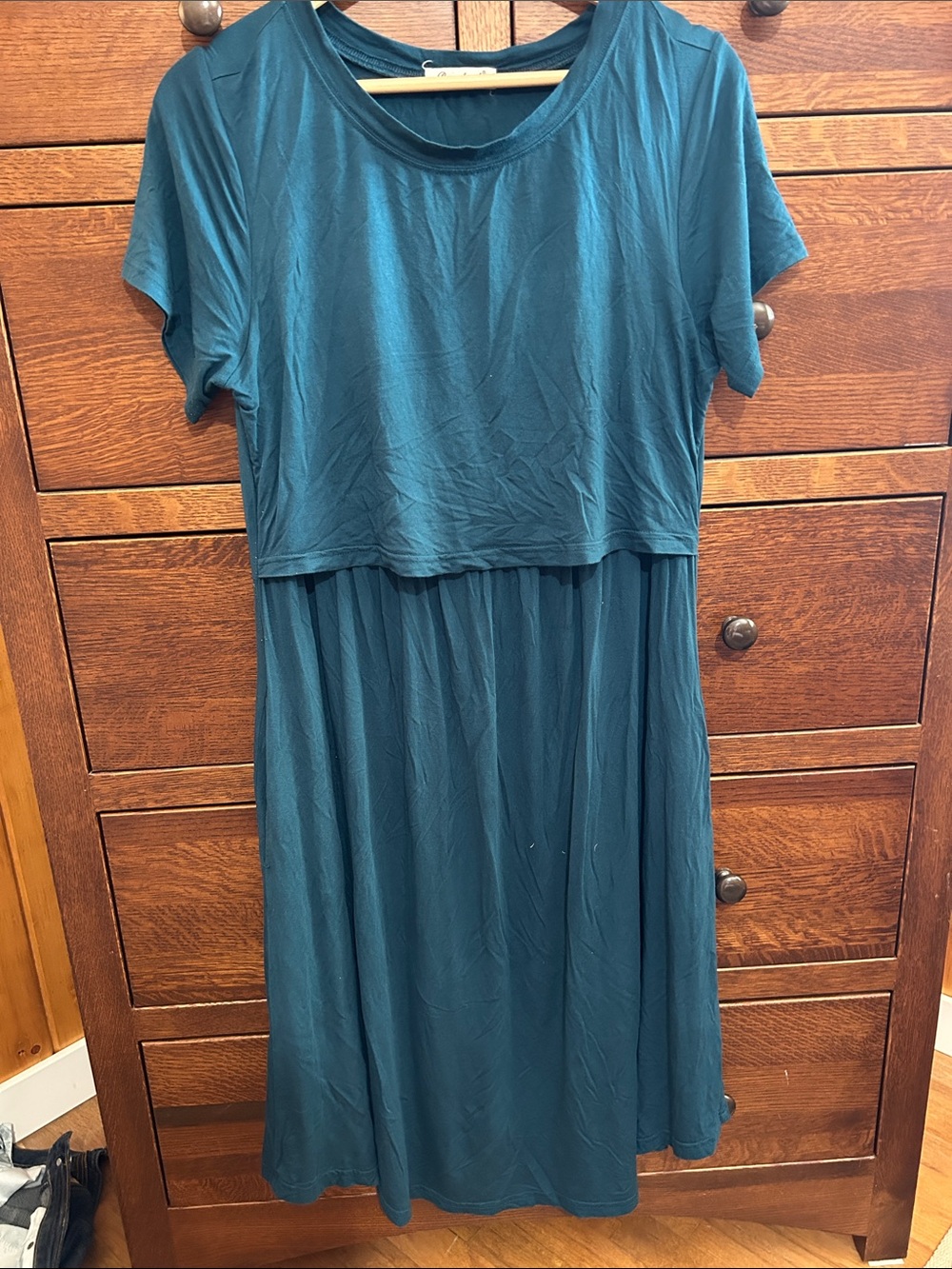 Bearsland Teal Short-Sleeve Nursing Dress